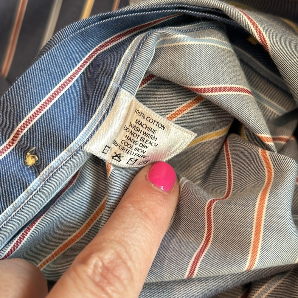 Robert Talbott Button Down Collared Shirt Blue St… - image 7